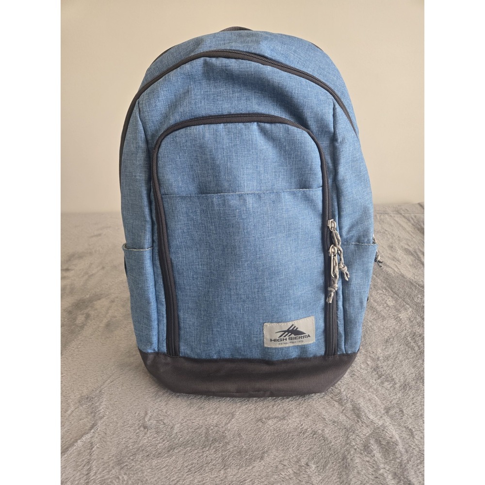 New Without Tags High Sierra Blue Backpack 3 Compartments 2 Side Water Holders